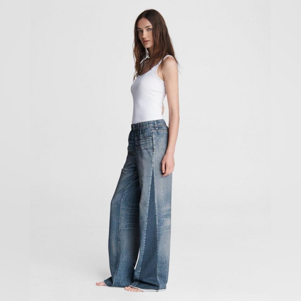 NWT Rag & Bone Miramar Terry Wide-Leg Pant - Moonrise - XXS